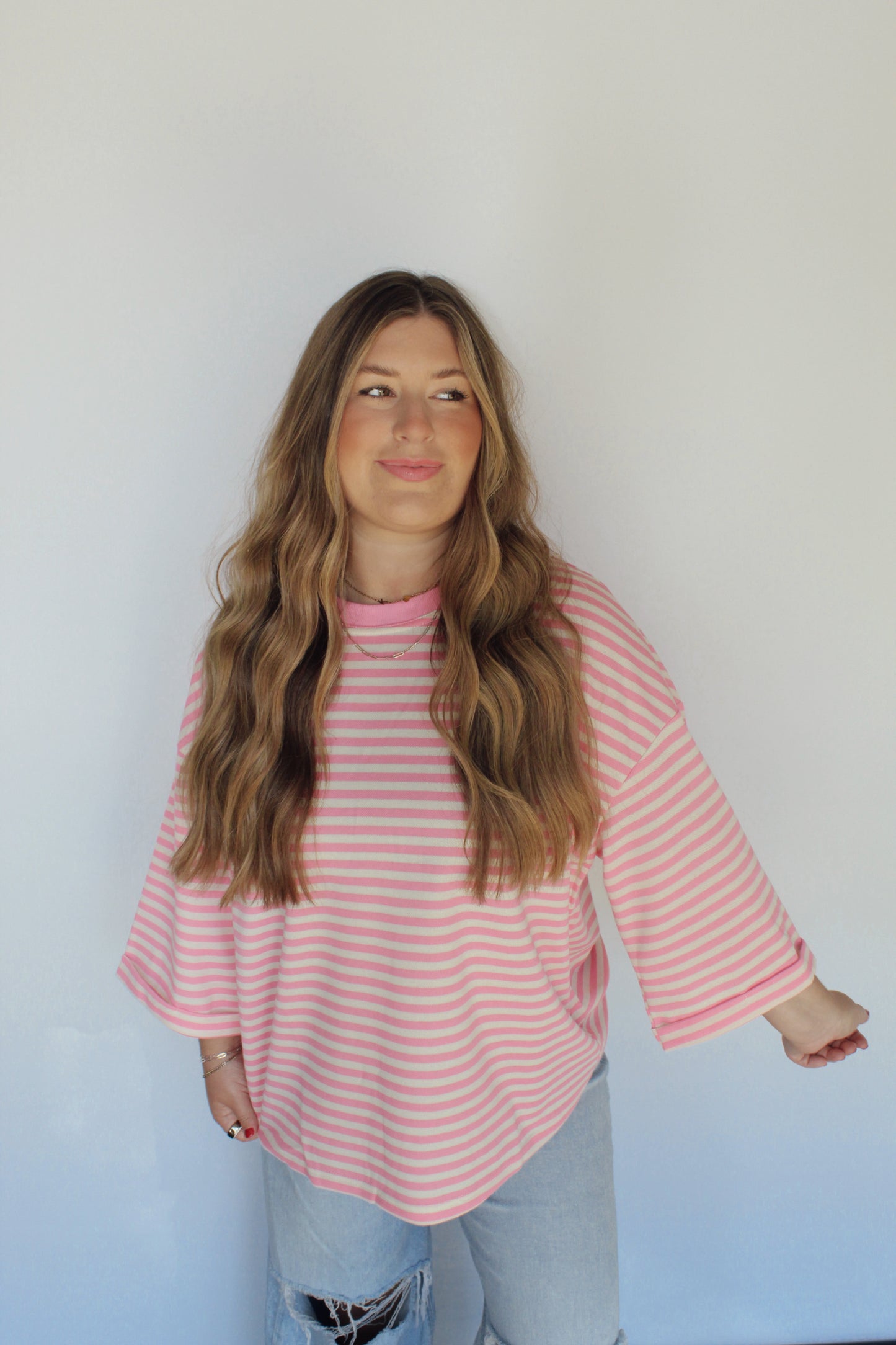 Sweet Escape Pink Striped Top