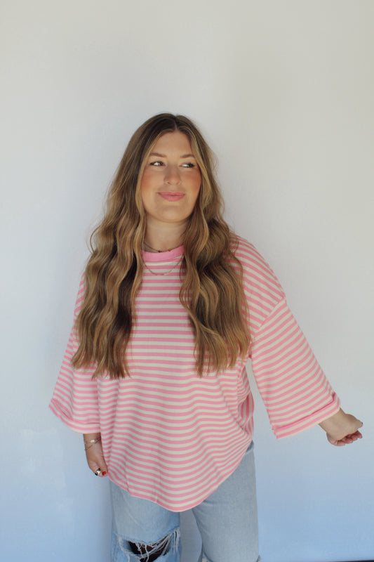 Sweet Escape Pink Striped Top
